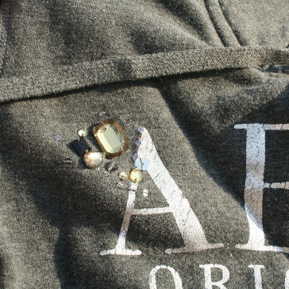AEROPOSTALE Bling Jewels Zipper Hoodie Women Juniors L Warm Layer Sweatshirt - Picture 14 of 15
